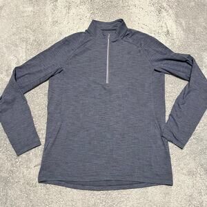 Lululemon Shirt Mens Large Surge Warm Half-Zip Heathered Blue M3DH0S